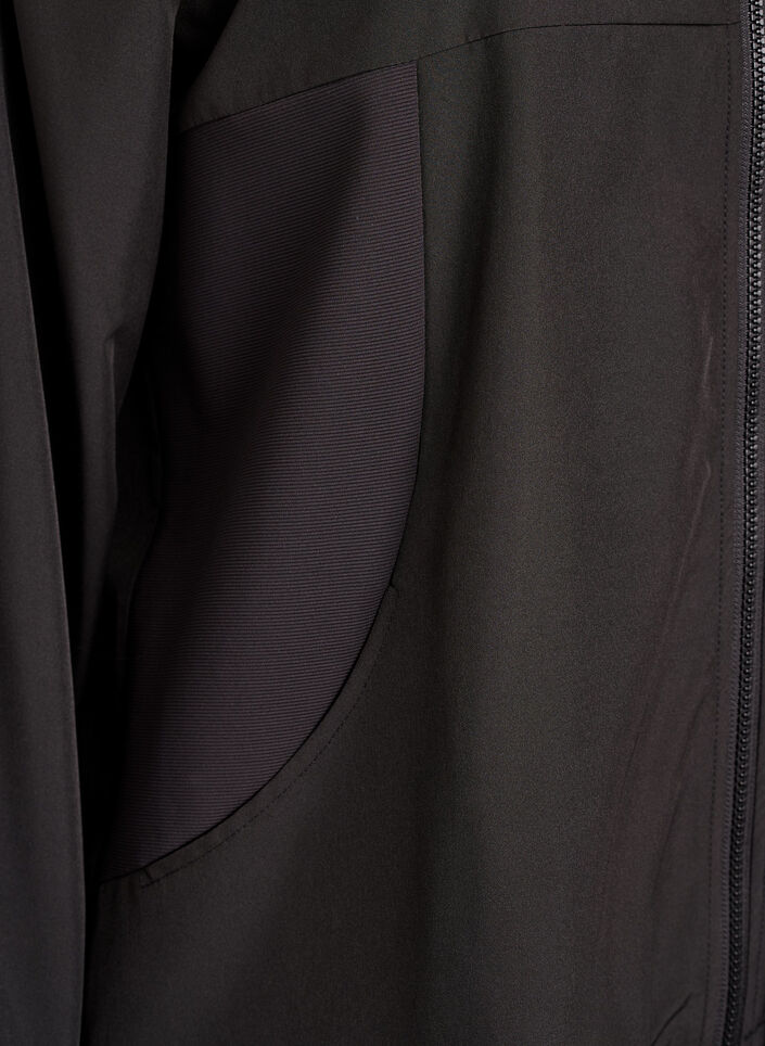 Sporty lightweight jacket with a high neck and pockets, Black, Packshot image number 3