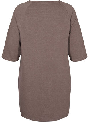 Promotional item - Cotton sweater dress with pockets and 3/4-length sleeves, Iron Melange, Packshot image number 1