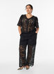 High-waisted lace trousers with straight legs, Black, Model image number 1