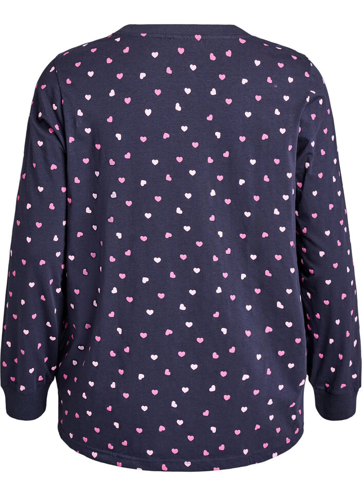 Printed night top, Blue, Packshot image number 1