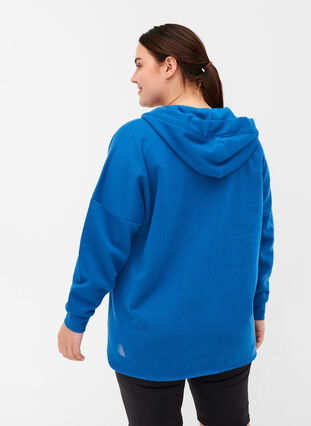 Sweatshirt with hood and slits, Daphne Blue, Model image number 1