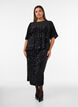 Sequin blouse with elbow-length sleeves, Black, Model image number 1