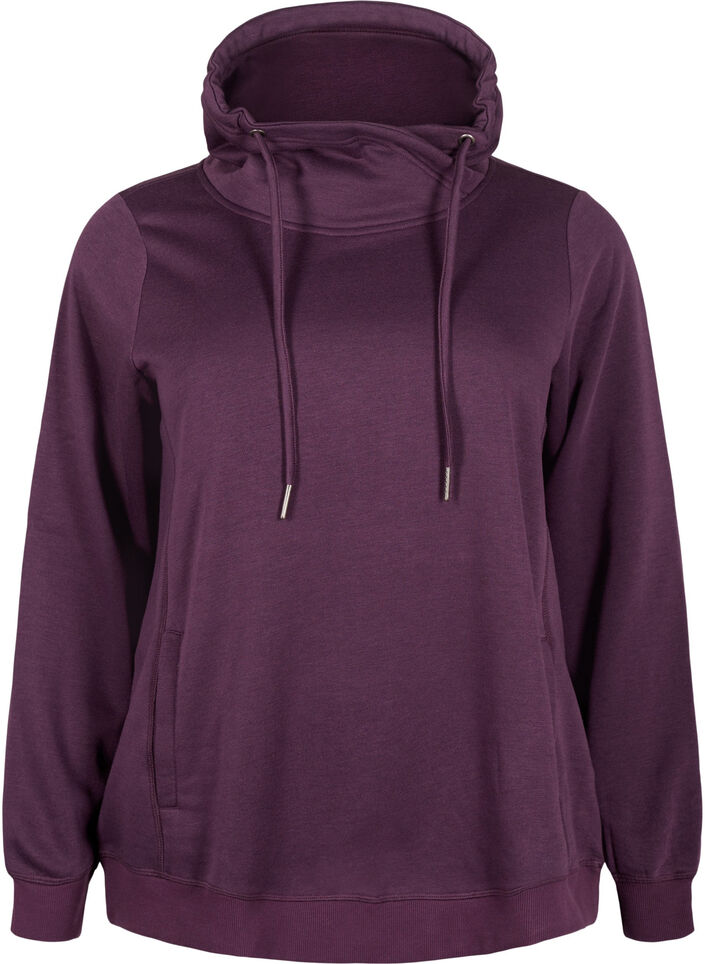FLASH - Sweatshirt with high collar, Plum Perfect, Packshot image number 0
