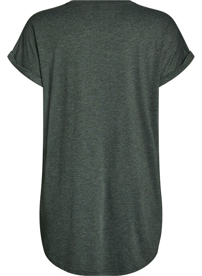 Short sleeve nightgown with text print, Green, Packshot image number 1