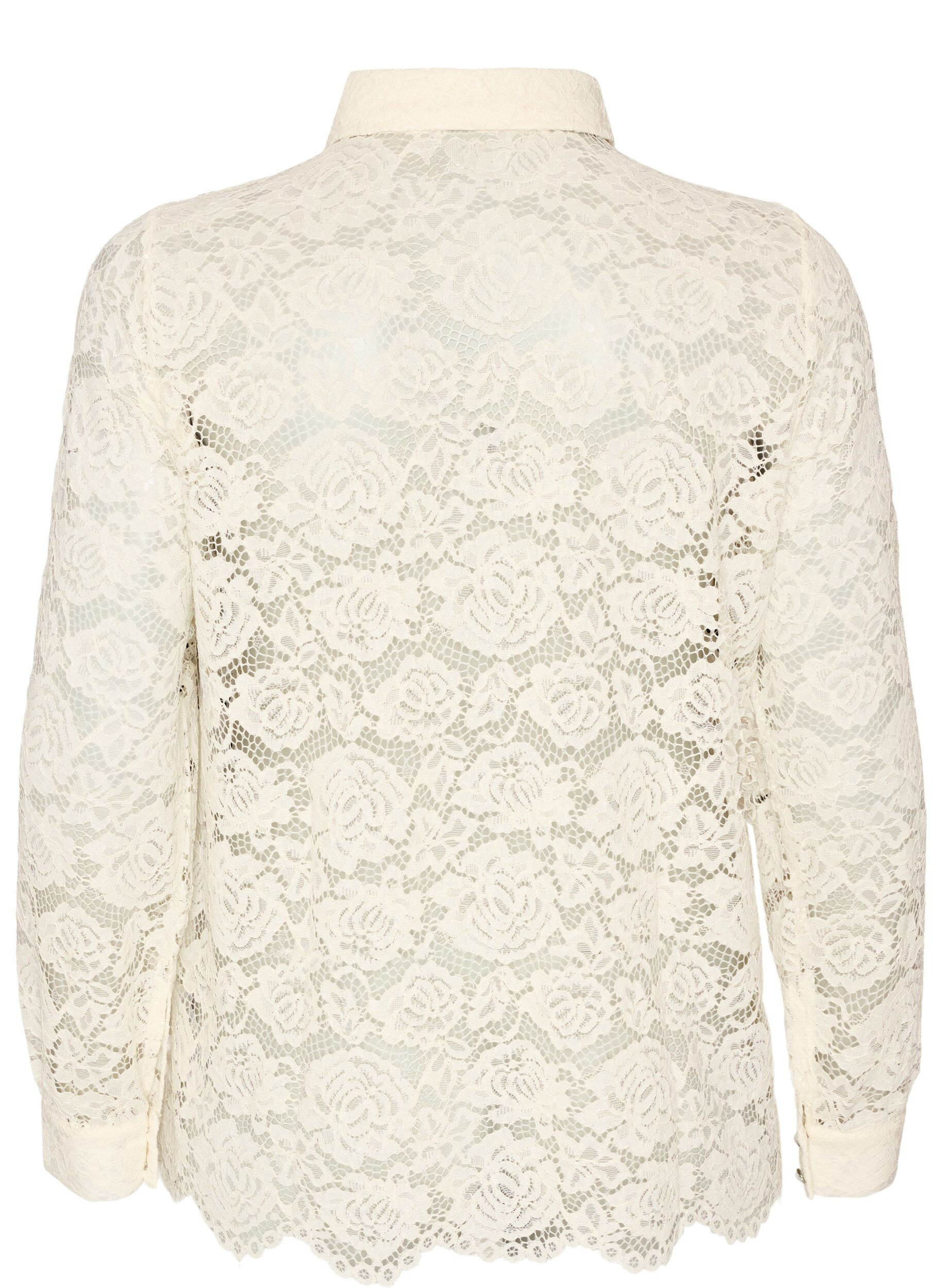ZizzifashionLace shirt with pearl buttons, Vanilla, Packshot image number 1