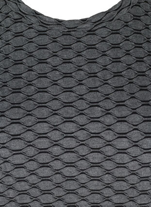 3/4 sleeve blouse with textured pattern, Black, Packshot image number 2