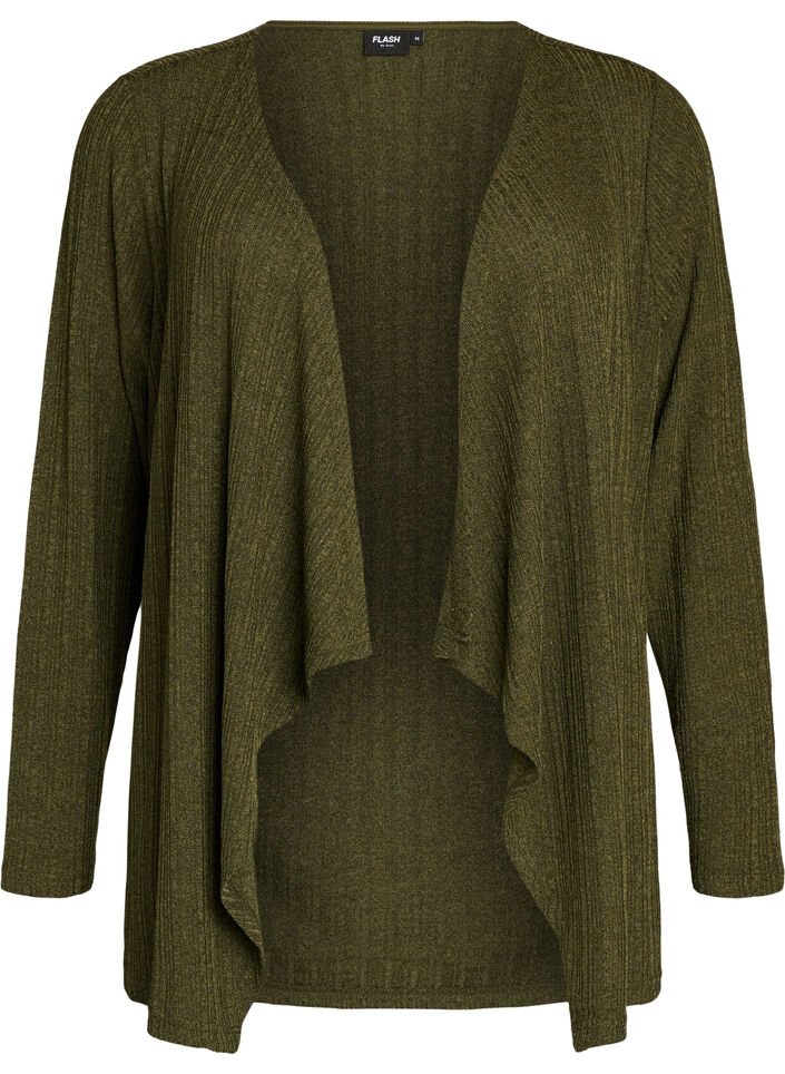 Open cardigan in textured jersey, Blue, Packshot image number 0