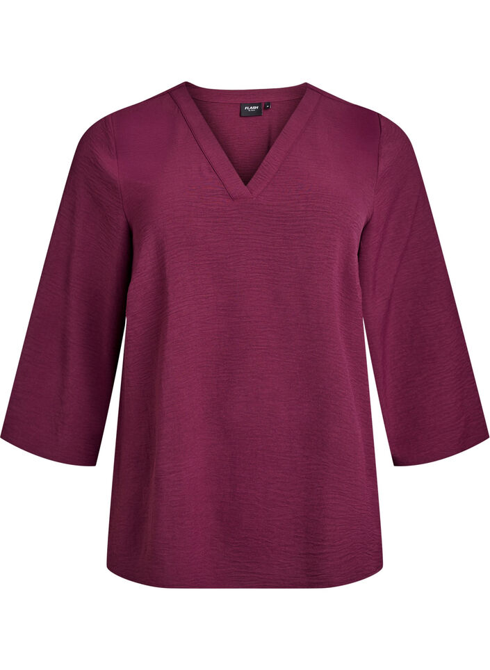 Blouse with 3/4 sleeves, Dark Bordeaux, Packshot image number 0