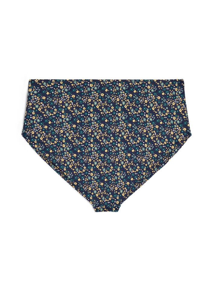 Bikini briefs with print and high waist, Green, Packshot image number 1
