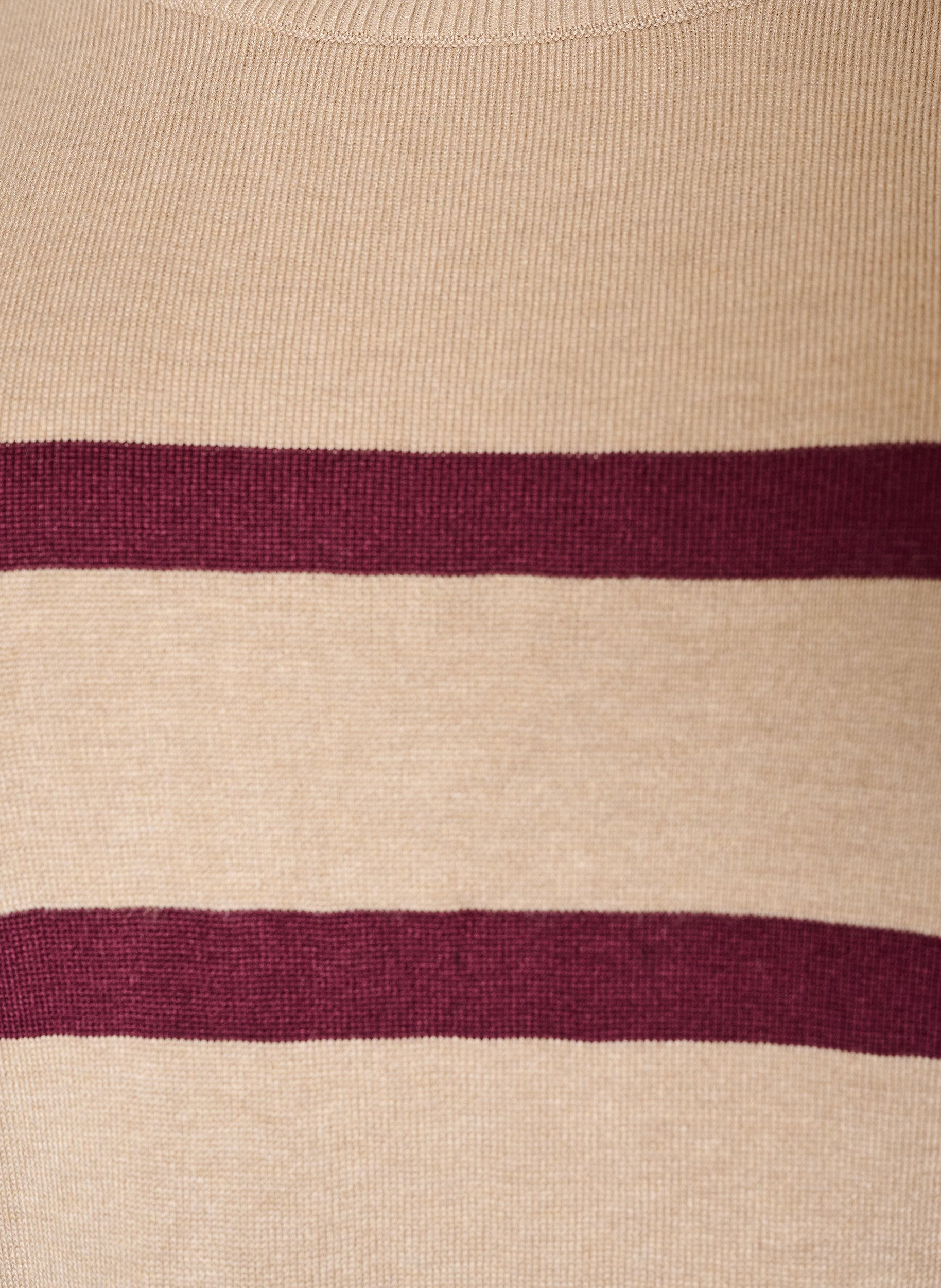 ZizzifashionStriped knit top with short sleeves, Beige, Packshot image number 2