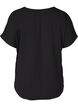 Blouse with short sleeves and a round neckline, Black, Packshot image number 1