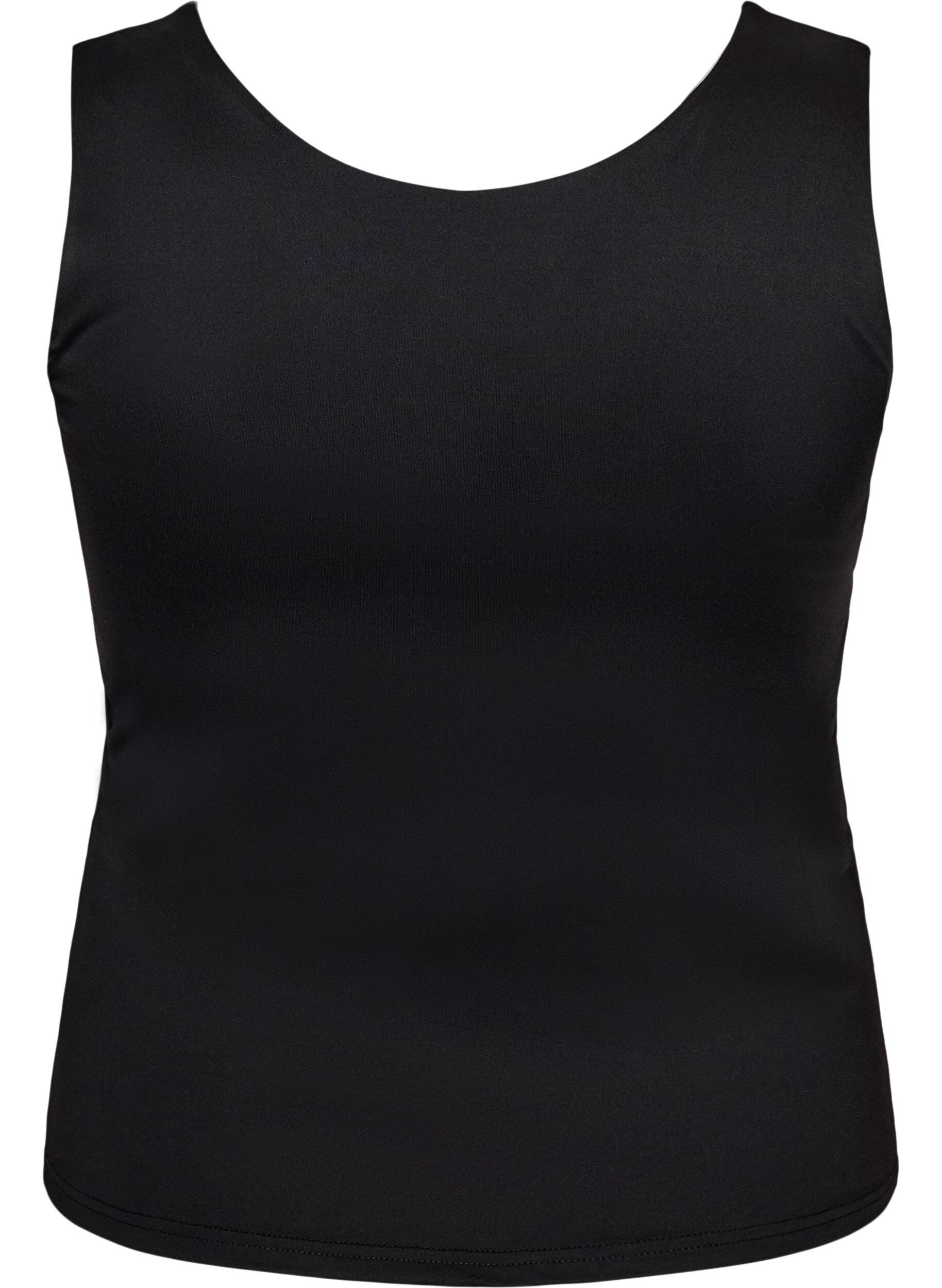 ZizzifashionFitted basic top with reversible feature, Black, Packshot image number 1