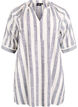 Cotton tunic with a V-neck, Blue, Packshot image number 0