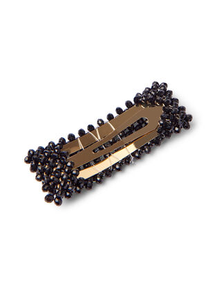 Hair clip with black pearls, Black, Packshot image number 1