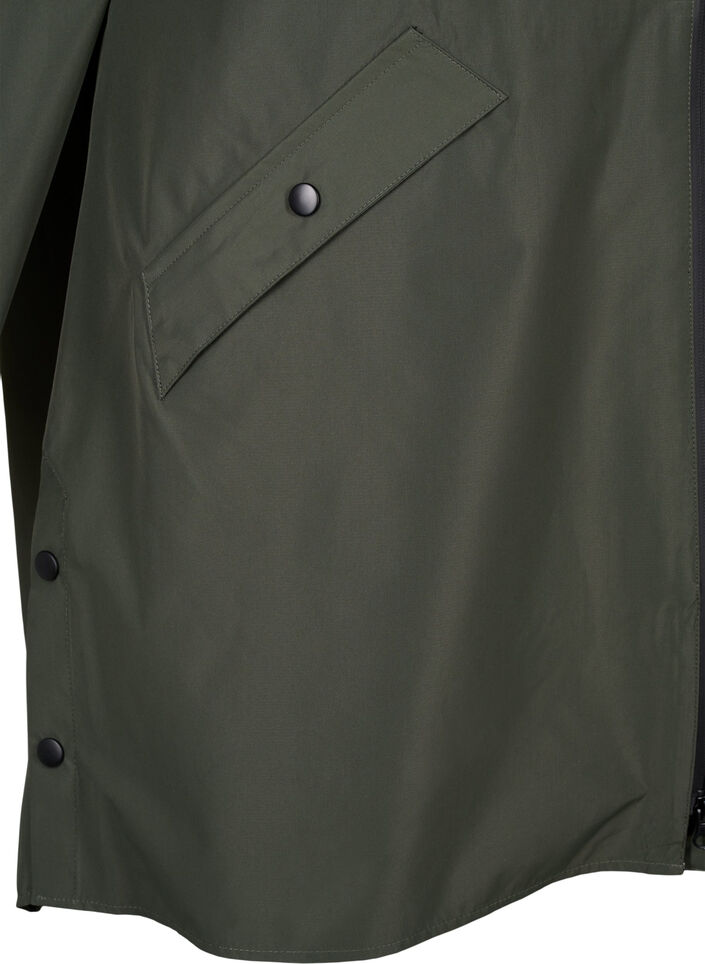 Rain jacket with pockets and hood, Green, Packshot image number 3