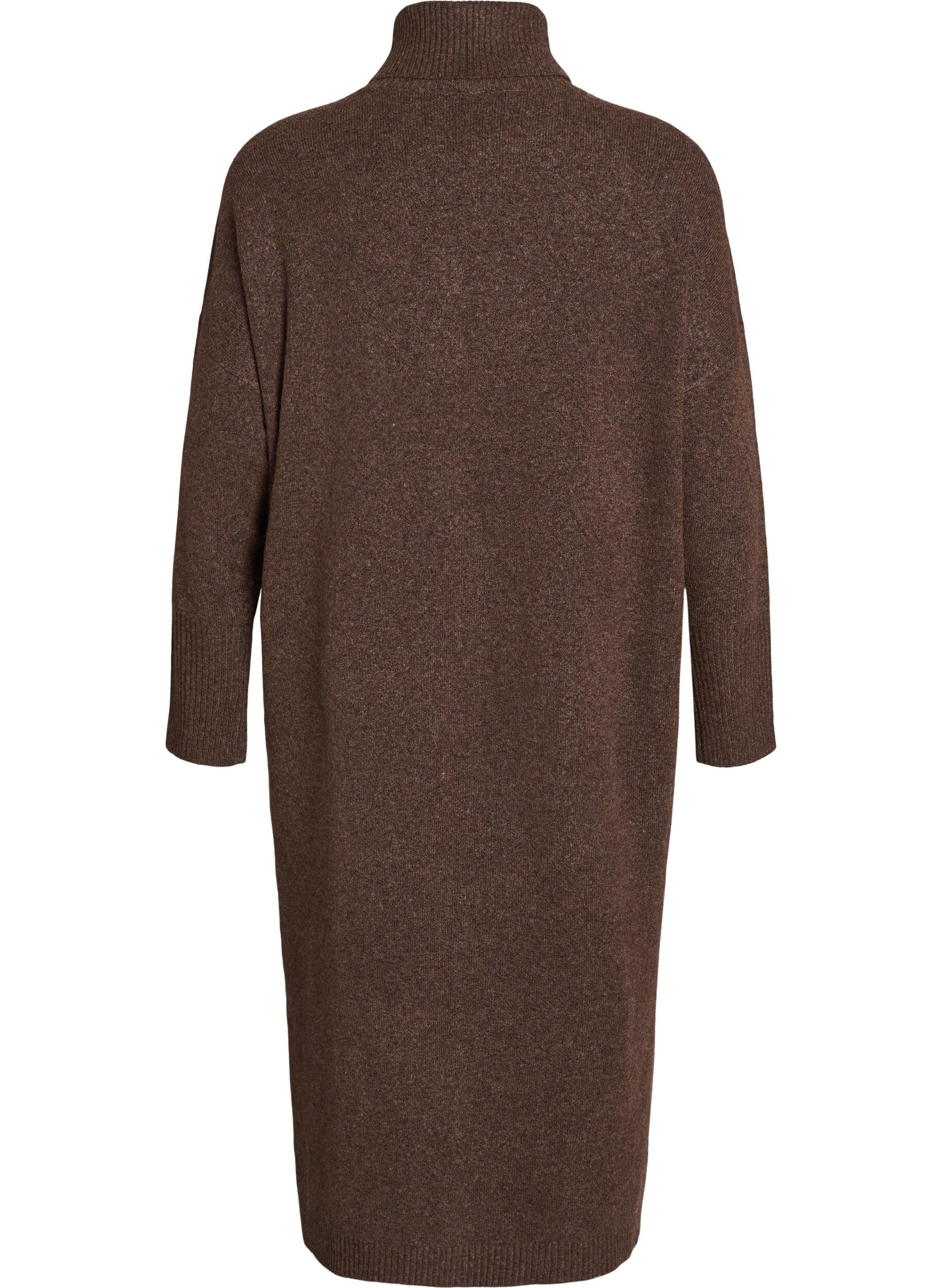ZizzifashionJumper dress with turtleneck and slits, Brown, Packshot image number 1