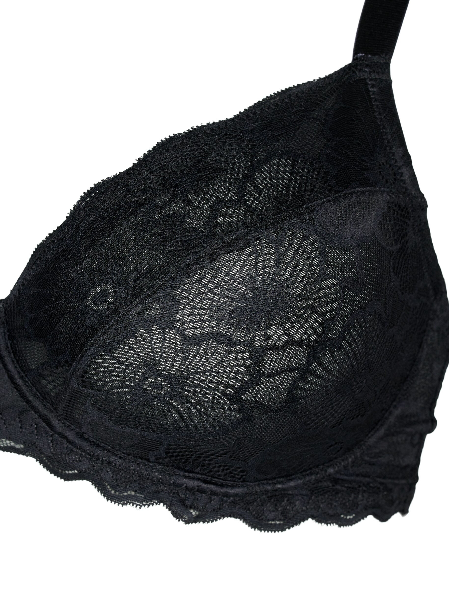 Zizzifashion Full cover lace bra, Black, Packshot image number 2