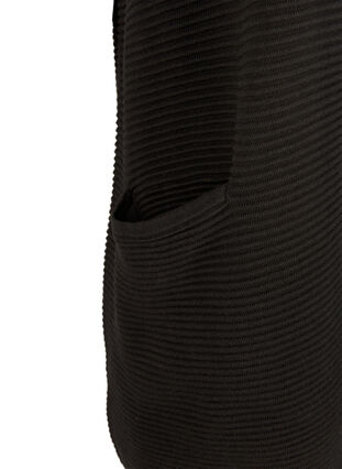 Knitted vest with pockets, Black, Packshot image number 2