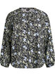 Long-sleeved blouse with pattern and buttons, Black, Packshot image number 0