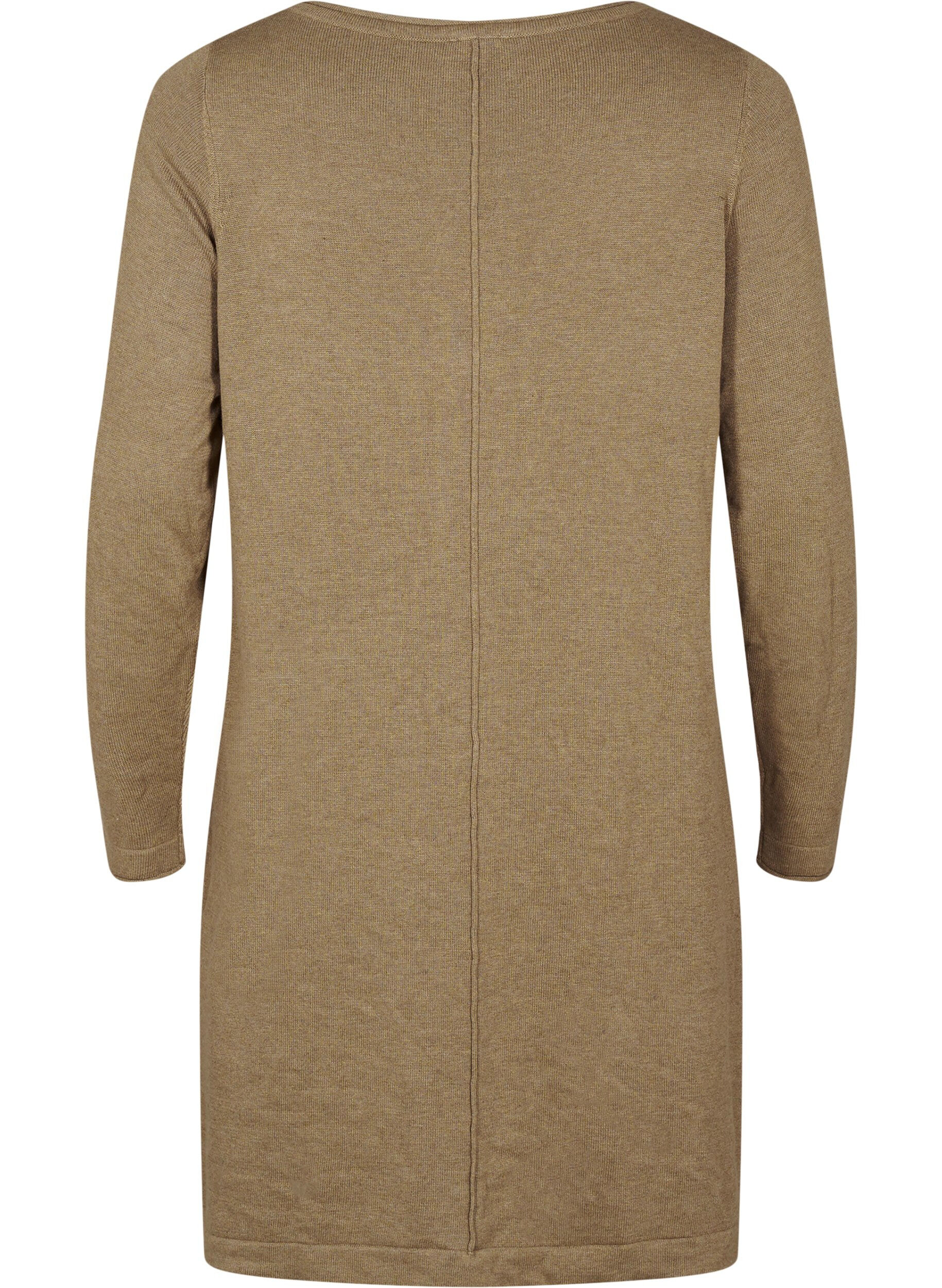 Zizzifashion Knitted dress in cotton-viscose blend, Green, Packshot image number 1