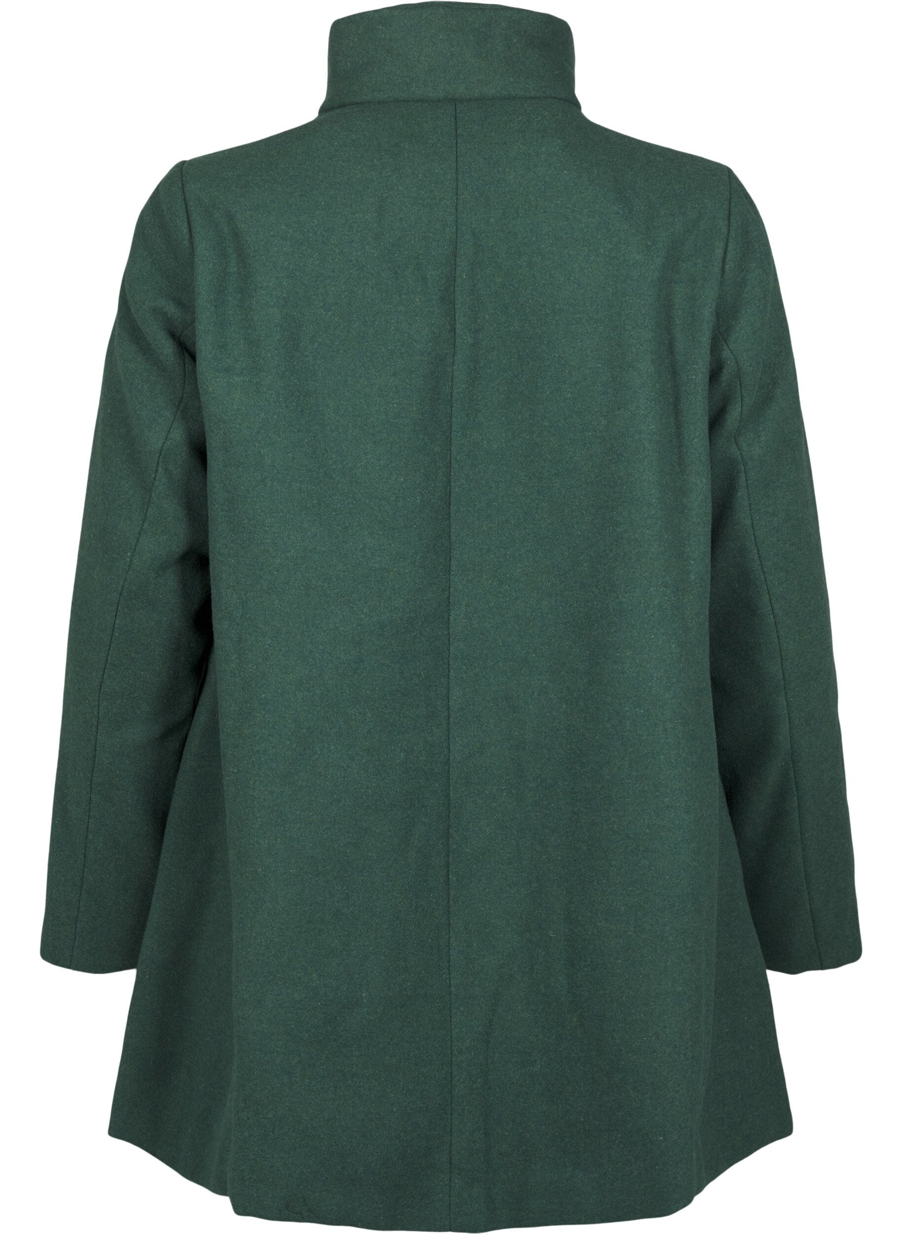 Zizzifashion Short A-line coat, Trekking Green Mel., Packshot image number 1