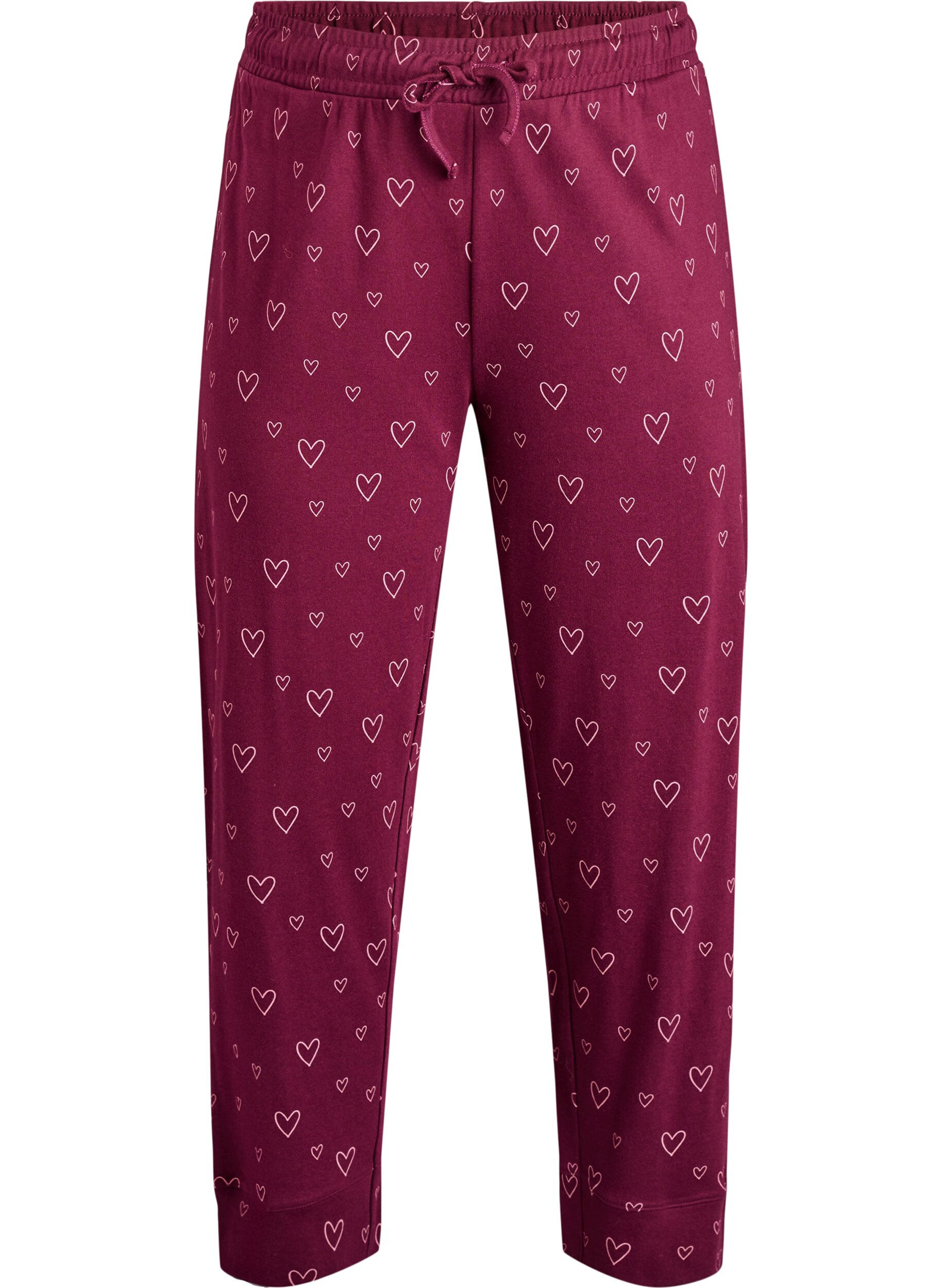 Zizzifashion Cotton pyjama trousers with high waist, Red, Packshot image number 0