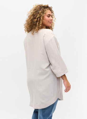 Tunic with v-neck and 3/4-length sleeves, Birch, Model image number 1