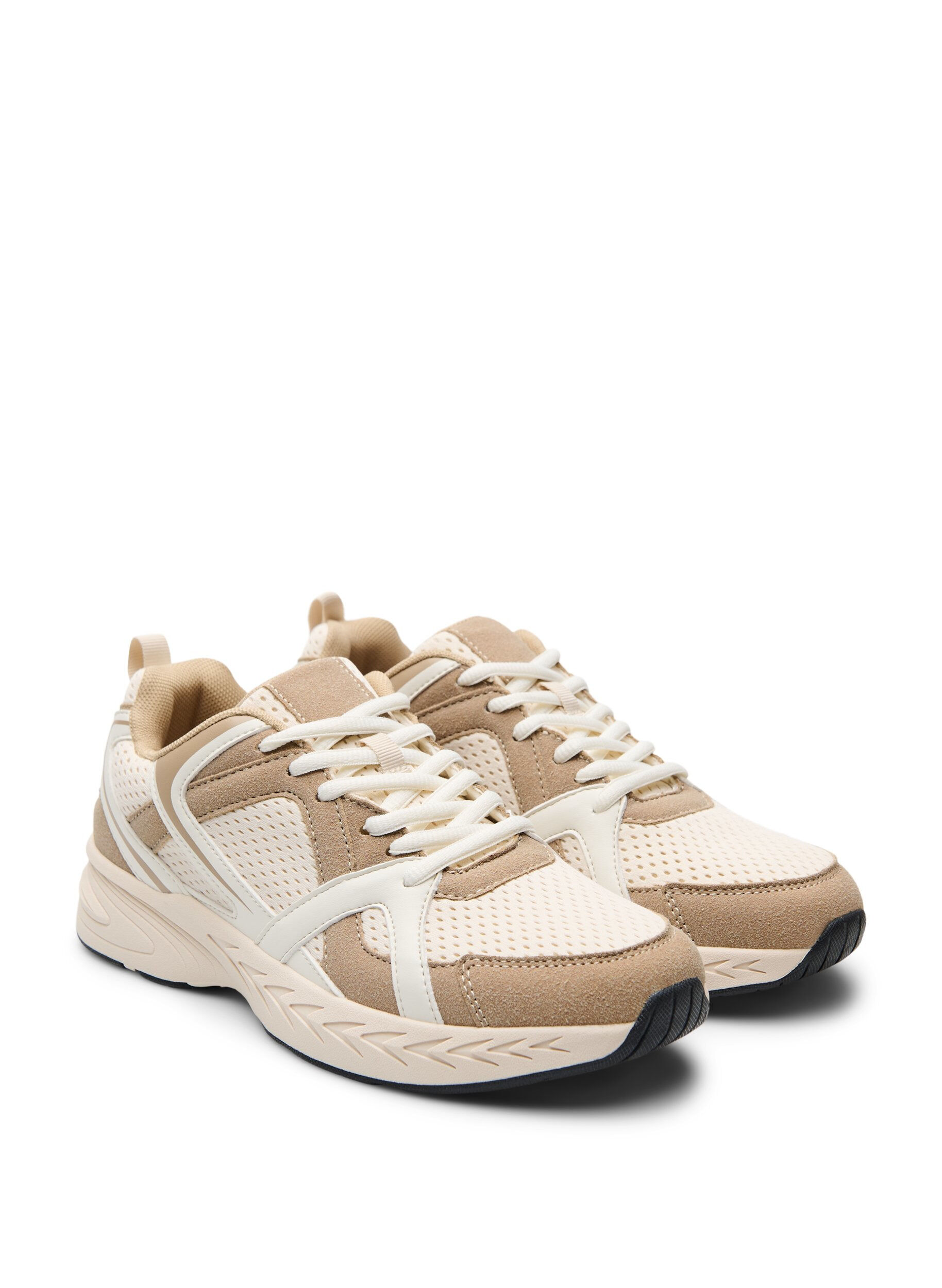 Zizzifashion Sporty sneakers with mesh, Beige, Packshot image number 1