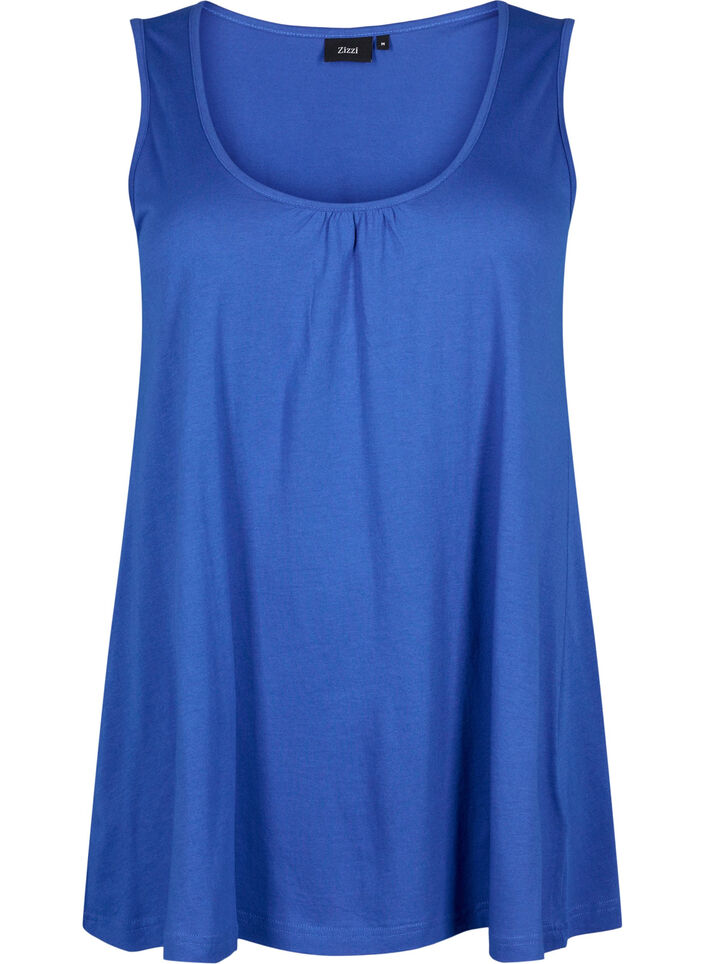 Top with a-shape and round neck, Victoria blue, Packshot image number 0