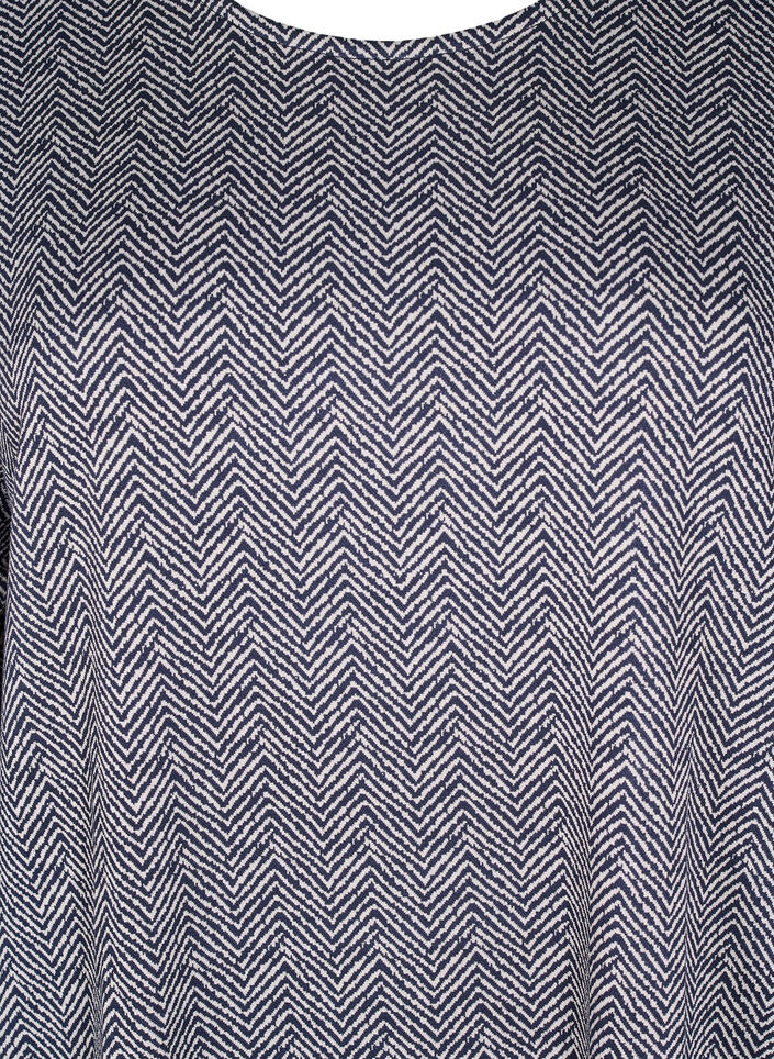 Patterned dress with 3/4 sleeves, Blue, Packshot image number 2