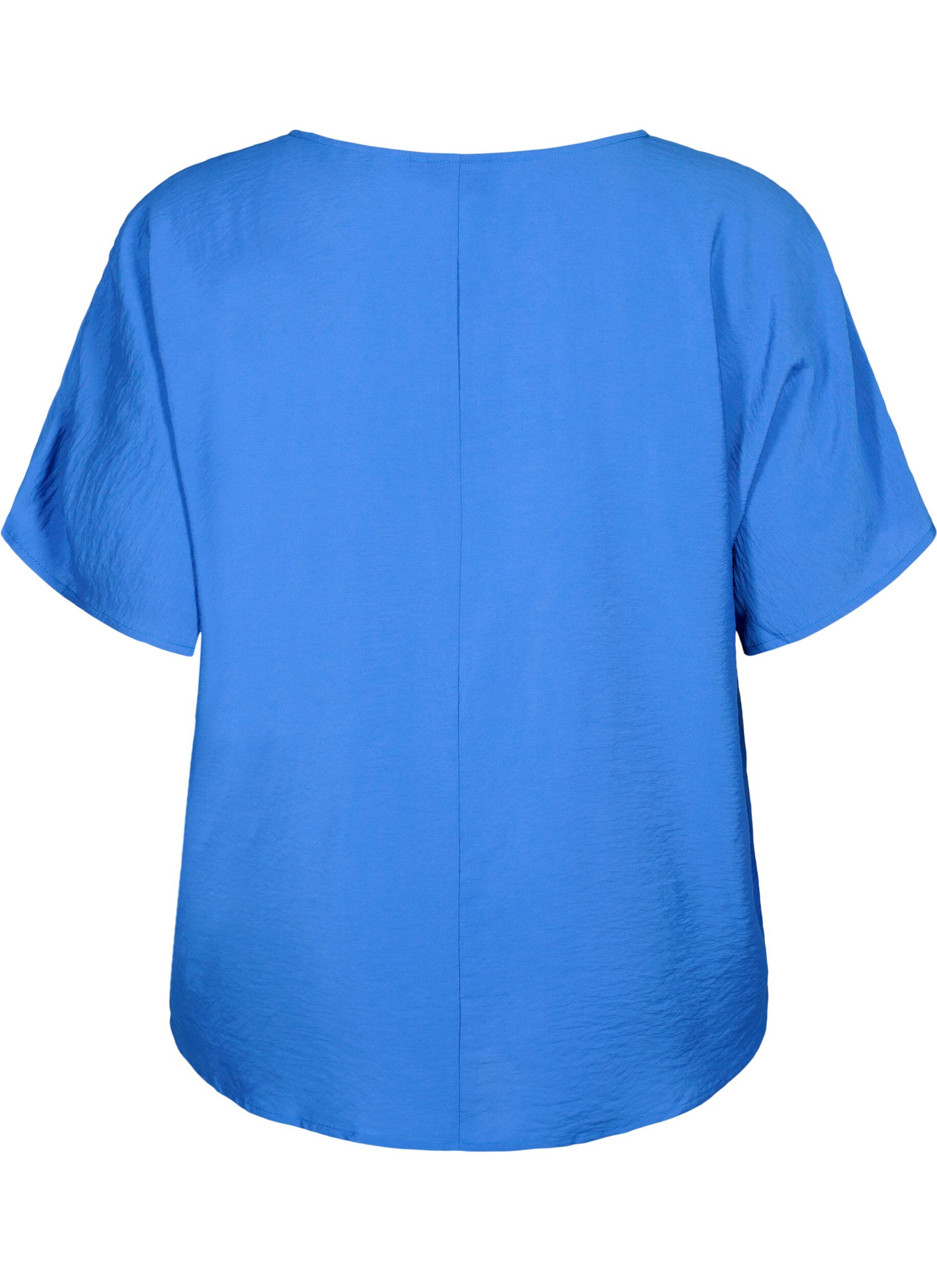 Zizzifashion Short sleeve blouse in viscose, Monaco Blue, Packshot image number 1