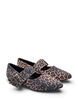 Wide fit - Leopard print ballerina with buckle and studs, Brown, Packshot image number 1