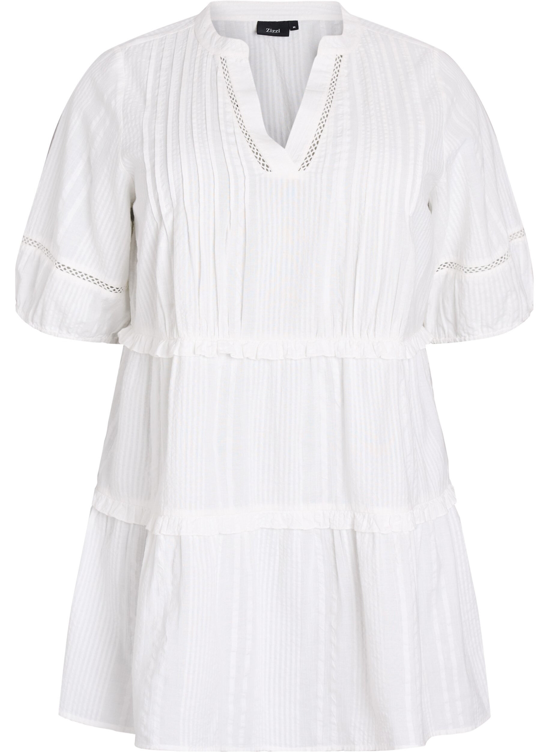 A-shape tunic with ruffles