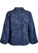 Blouse with a textured woven pattern and V-neck, Blue, Packshot image number 1