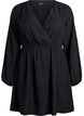 Short textured dress with wrap look, Black, Packshot image number 0