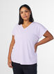 Loose training t-shirt with v-neck, Purple, Model image number 0
