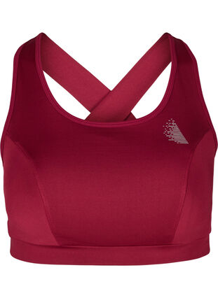 Sports top with a decorative details on the back, Beet Red, Packshot image number 0