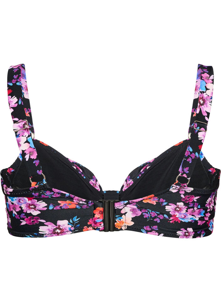 Underwire bikini bra with pattern, Purple, Packshot image number 1