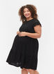 Pregnancy dress in broderie anglaise with breastfeeding function, Black, Model image number 0
