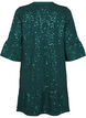 Sequin dress with a V-neck and 3/4 sleeves, Rain Forest, Packshot image number 1