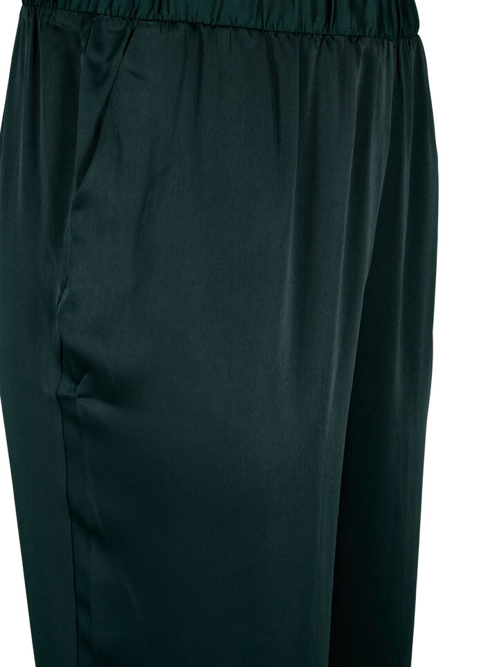 Satin pyjamas pants with elasticated waistband, Scarab, Packshot image number 2