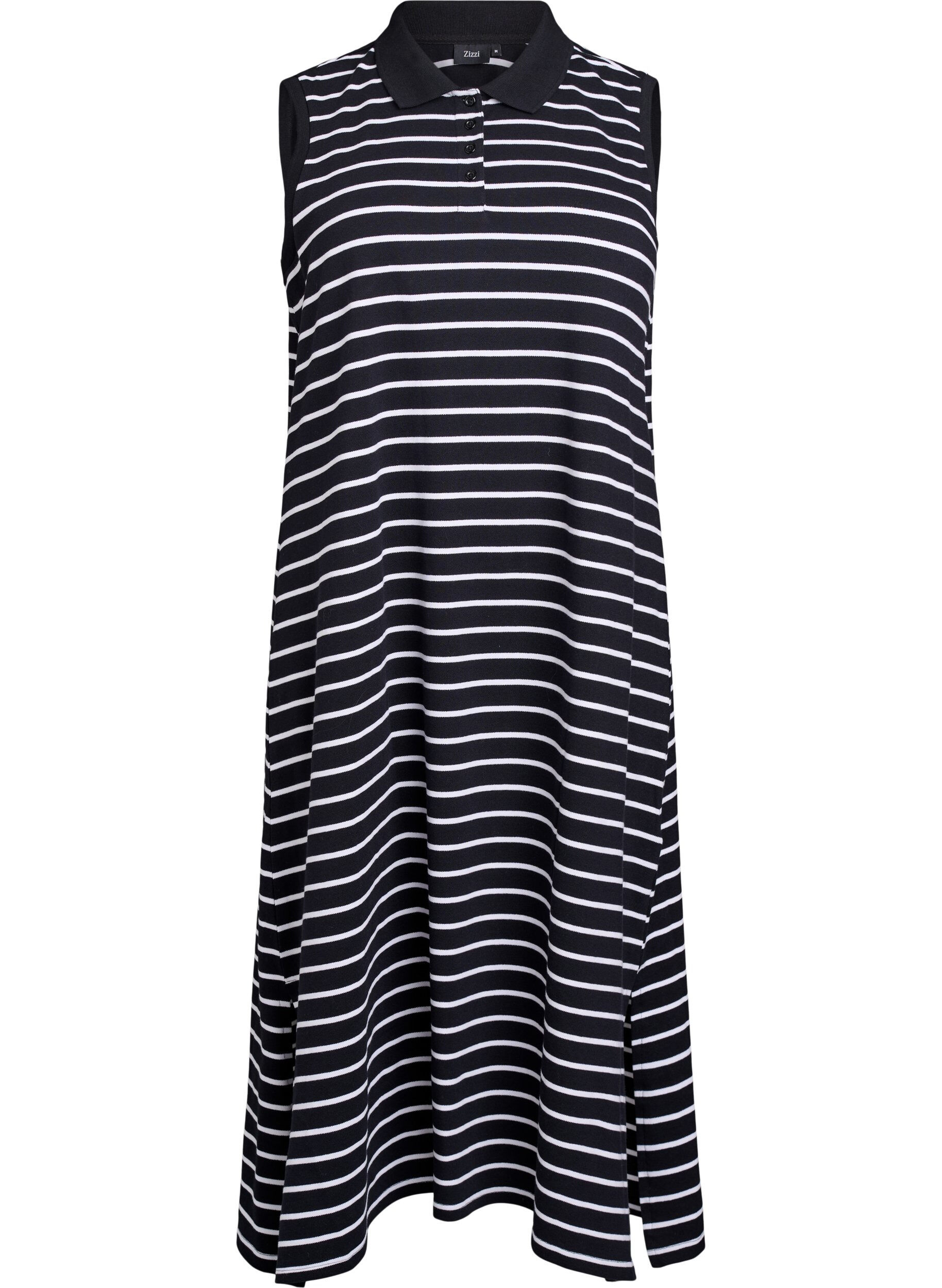 Sleeveless polo dress in midi length