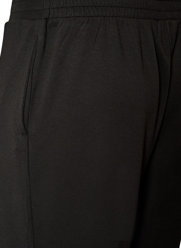 Jersey trousers with high waist and pockets, Black, Packshot image number 3