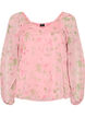 Chiffon blouse with floral print and long sleeves, Rose, Packshot image number 0