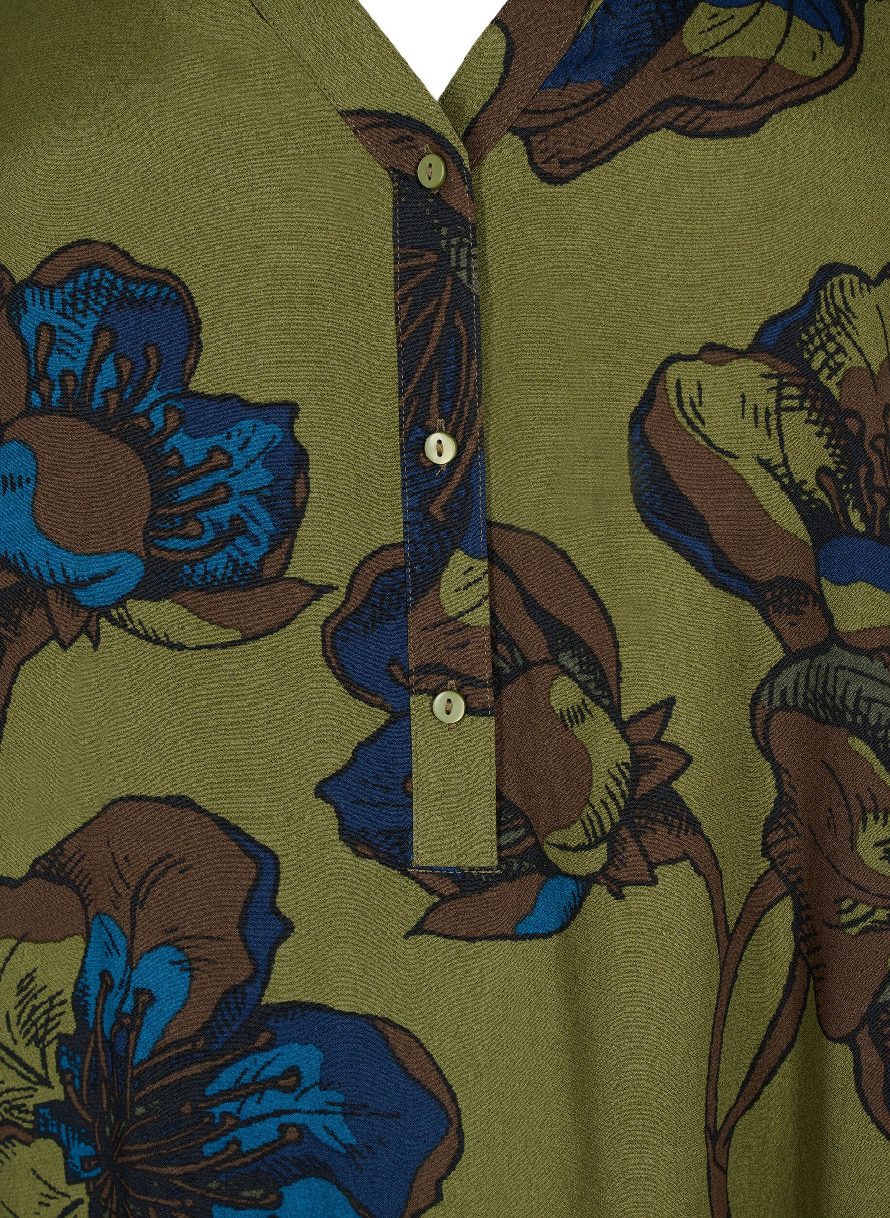 ZizzifashionPrinted viscose dress, Green, Packshot image number 2