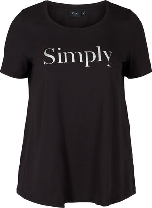 Short-sleeved t-shirt with print, Black SIMPLY, Packshot image number 0