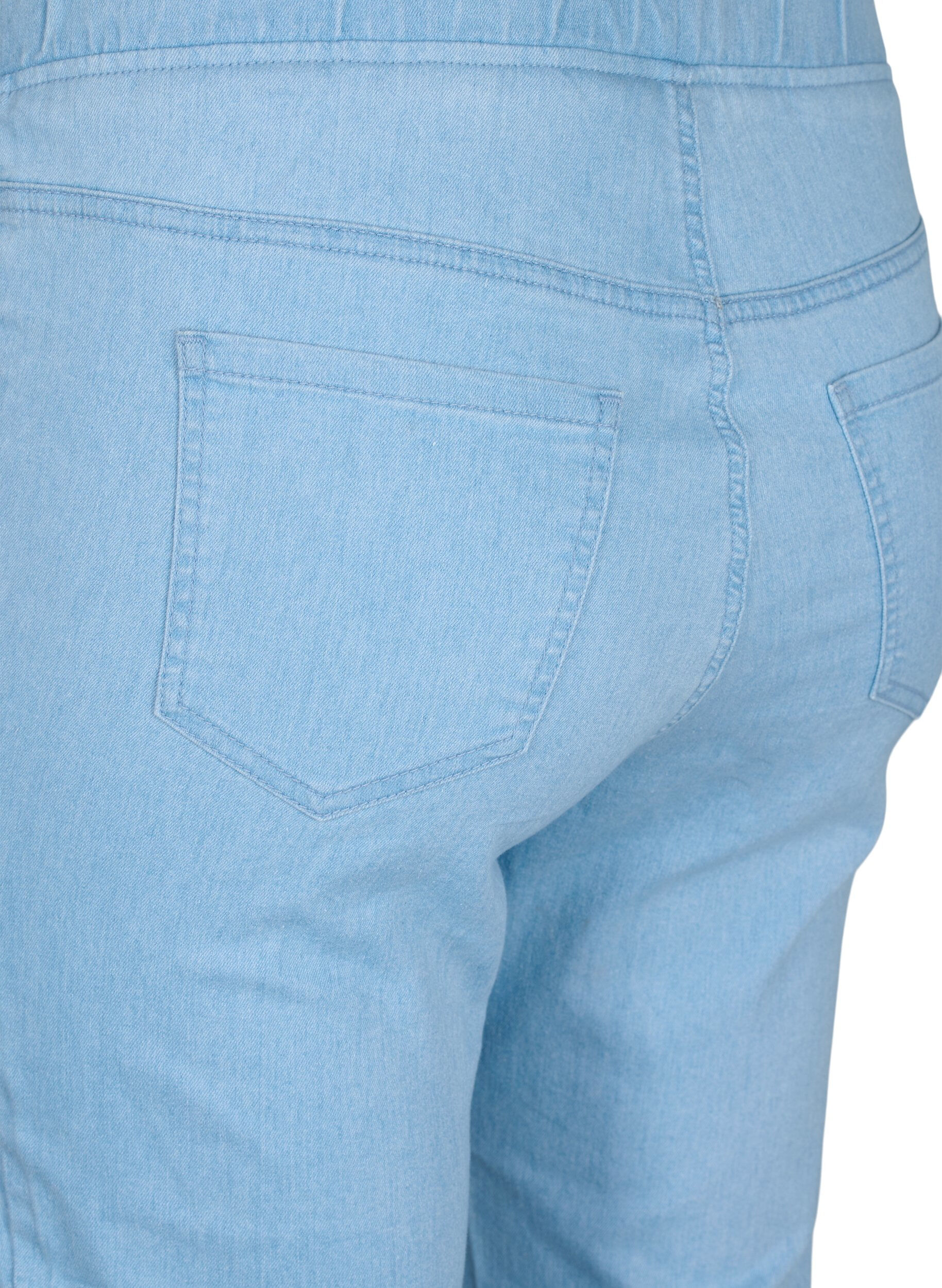 Zizzifashion Cotton blend capris, Light blue denim, Packshot image number 3
