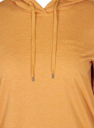 Hooded sweatshirt with print, Spruce Yellow Mel., Packshot image number 2