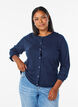 Cardigan with round buttons, Blue, Model image number 0