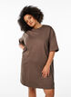 Knee-length cotton T-shirt dress, Brown, Model image number 1